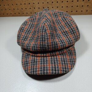 Uniqlo Ines IDLF womens colorful houndstooth Wool Blend newsboy cabbie hat 7 EUC